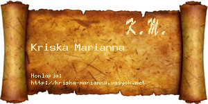 Kriska Marianna névjegykártya